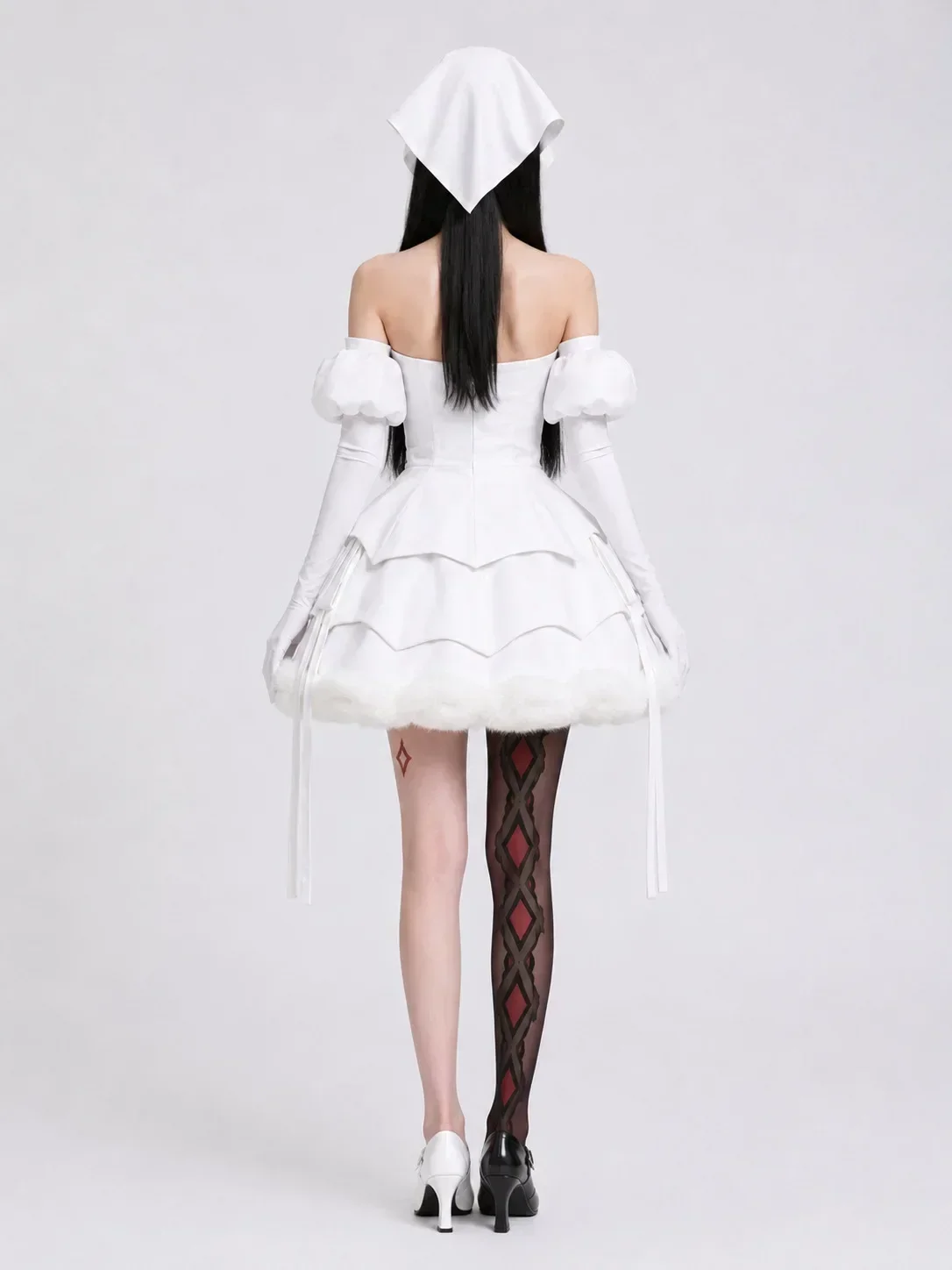 Zombie Bühnenkostüm Mizi Sua Cosplay Weißes Kleid Outfit Alien Bühnenkostüm für Frauen Erwachsene Halloween Comic Con Bühnenauftritt Kostüm – Detail 11