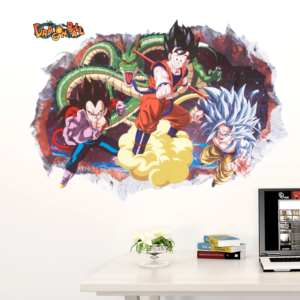 3D Cartoon DRAGON BALL Wall Stickers For Kid's Room Kindergarten Living Room Wall Decoration Movie Anime Poster Stickers