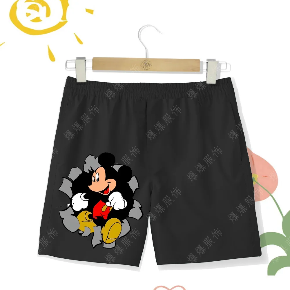 Summer Disney Boys Beach Shorts Mickey Cartoon shorts Beach Swimming Sun Elastic boys shorts