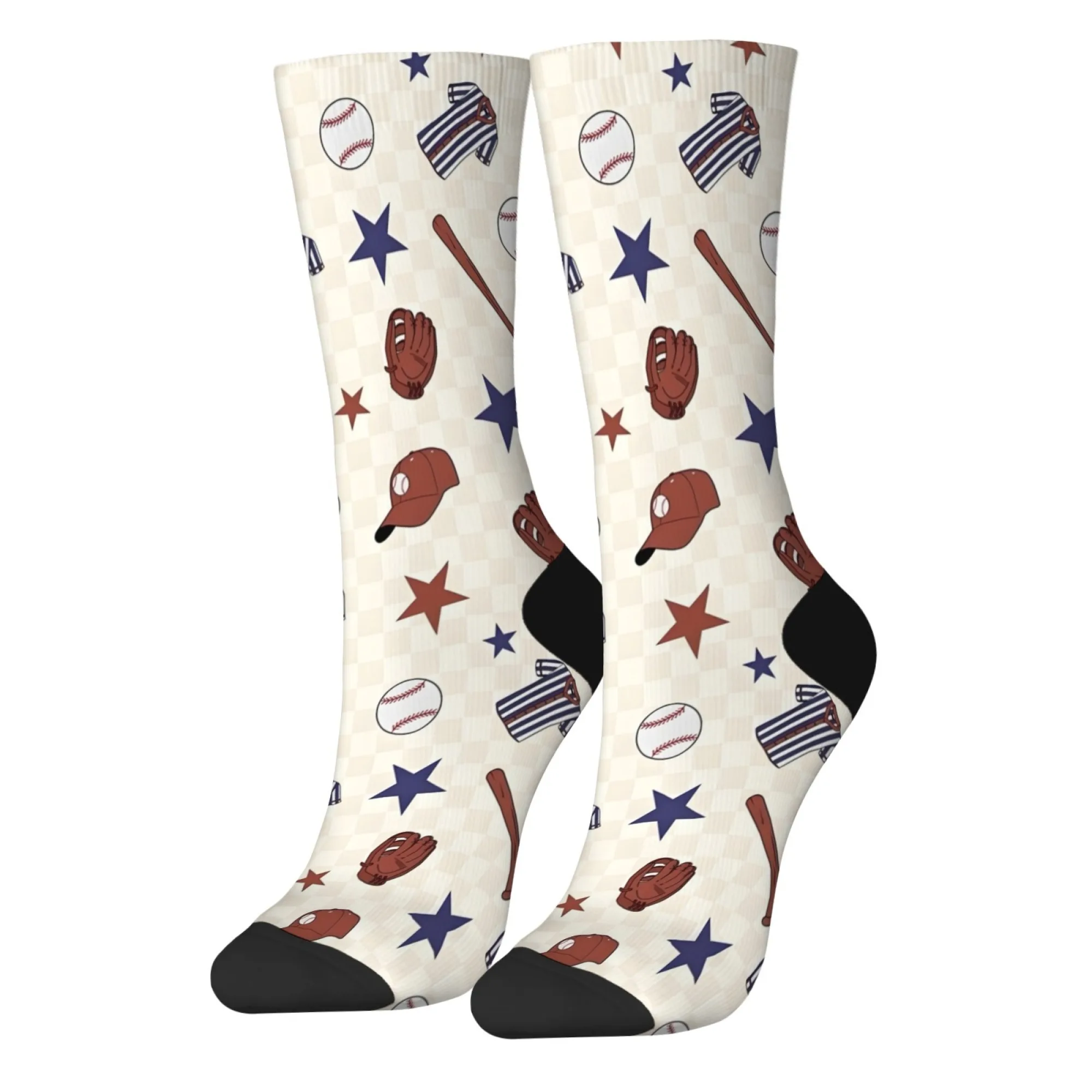 

Новинка, носки с бейсбольным принтом в стиле Харадзюку, унисекс, счастливые забавные носки, подарок для вечеринки, уличные трендовые повседневные спортивные носки в стиле хип-хоп