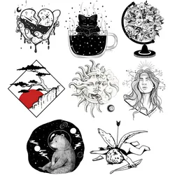 Fashion Fun Black & White DTF patches for clothing Heat Transfer On Clothes transfer ready to press Iron On Patches For Clothing