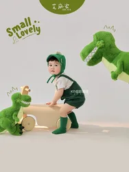 Ropa de estudio de fotografía para niños, tema de fotografía 2024, accesorios de ropa de dinosaurio para bebé de Año Nuevo