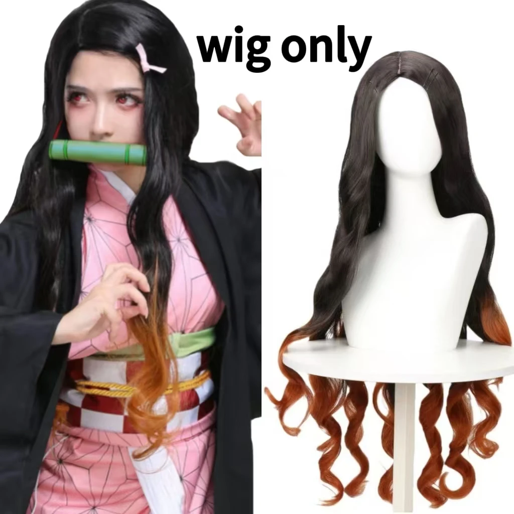 

Nezuko Kamado Nezuko Anime Cosplay Costume, uniforme de perruque Nezuko avec accessoires pour adultes, olympiques de carnaval