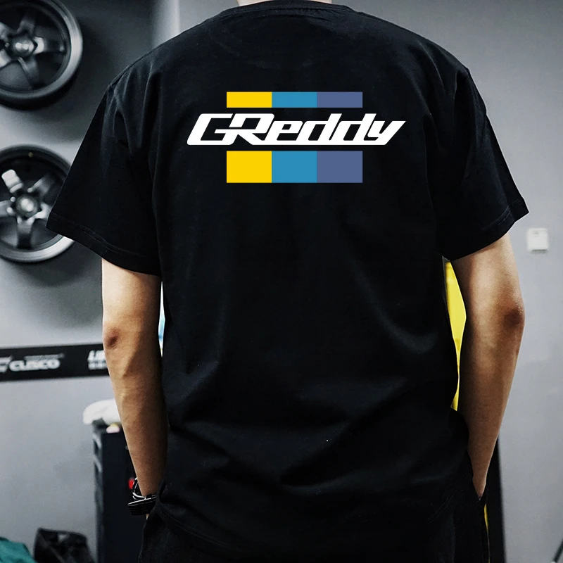 2025 New Top Japan JDM Modified Car Toyota Honda Mitsubishi Greddy Heavy Cotton Short-sleeved T-shirt