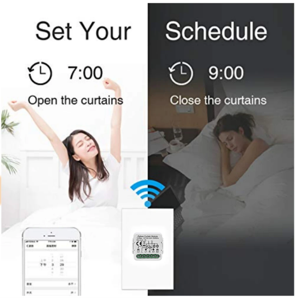 Xiaomi Tuya Smart ZigBee Blind Curtain Switch Remote Control For Roller Shutter Electric Motor Work Google Home Alexa Smart Home