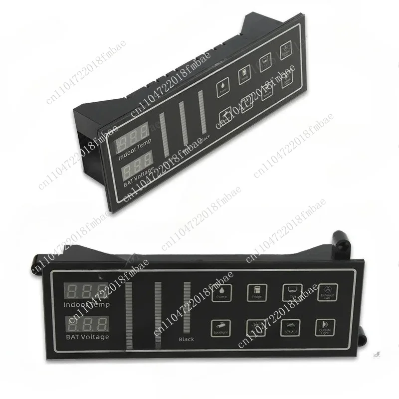 

8 Gang RV Caravan Control Panel, Temperature & Voltage Monitor Switch Panel