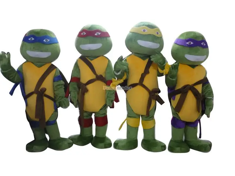 New Adult Hot Sale 4 pcs TurtlesCartoon Mascot Costume Plush Christmas Fancy Dress Halloween Mascot Costume