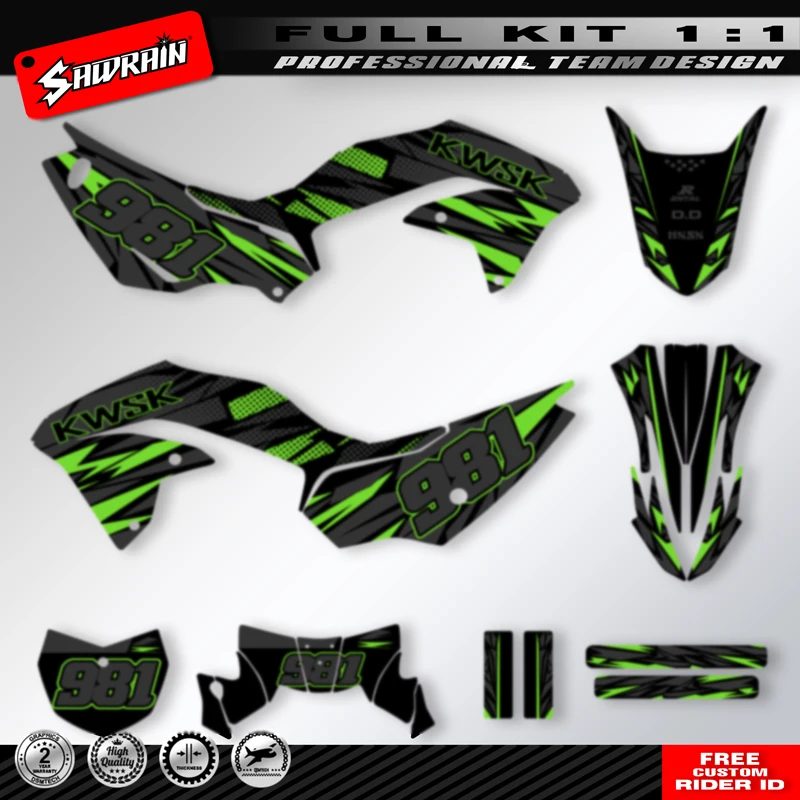 Sawrain Custom Team Graphics Decal Stickers Kit For KAWASAKI KLX230 KLX 230 230R 2020 2021 2022 2023