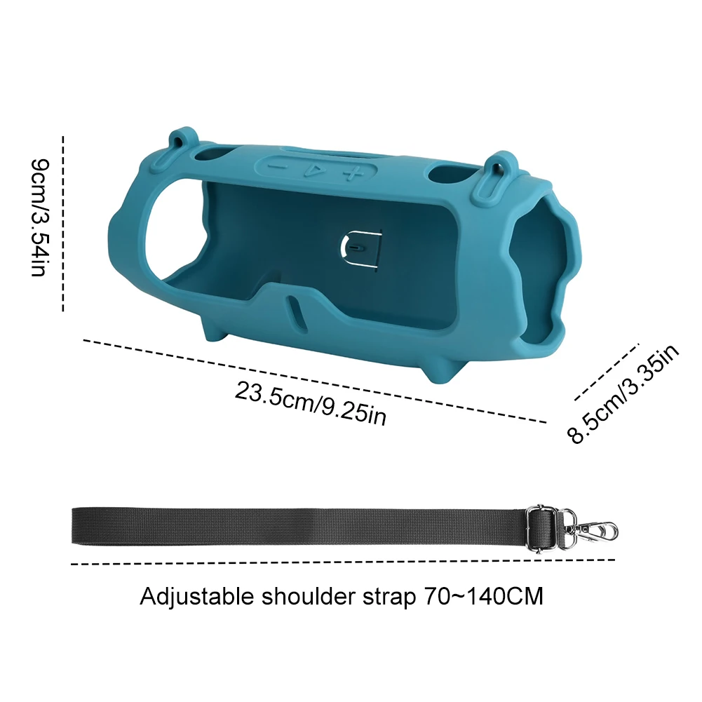 غطاء ناعم محمول للسفر مع حزام كتف غطاء حماية من السيليكون لهاتف JBL Charge 6 BT #6