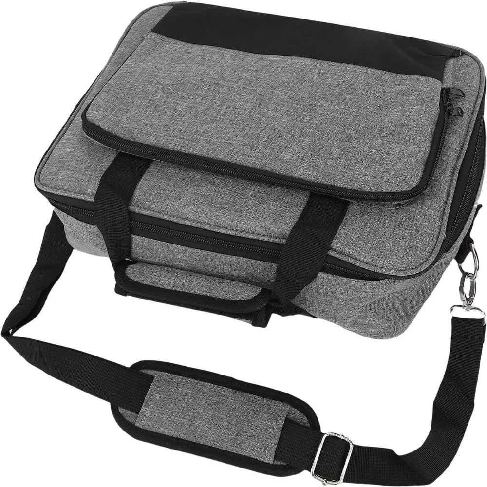Portable Adjustable Projector Carrying Bag Multiple Storage Pockets Grey Projector Travel Case Projector Storage Case Home