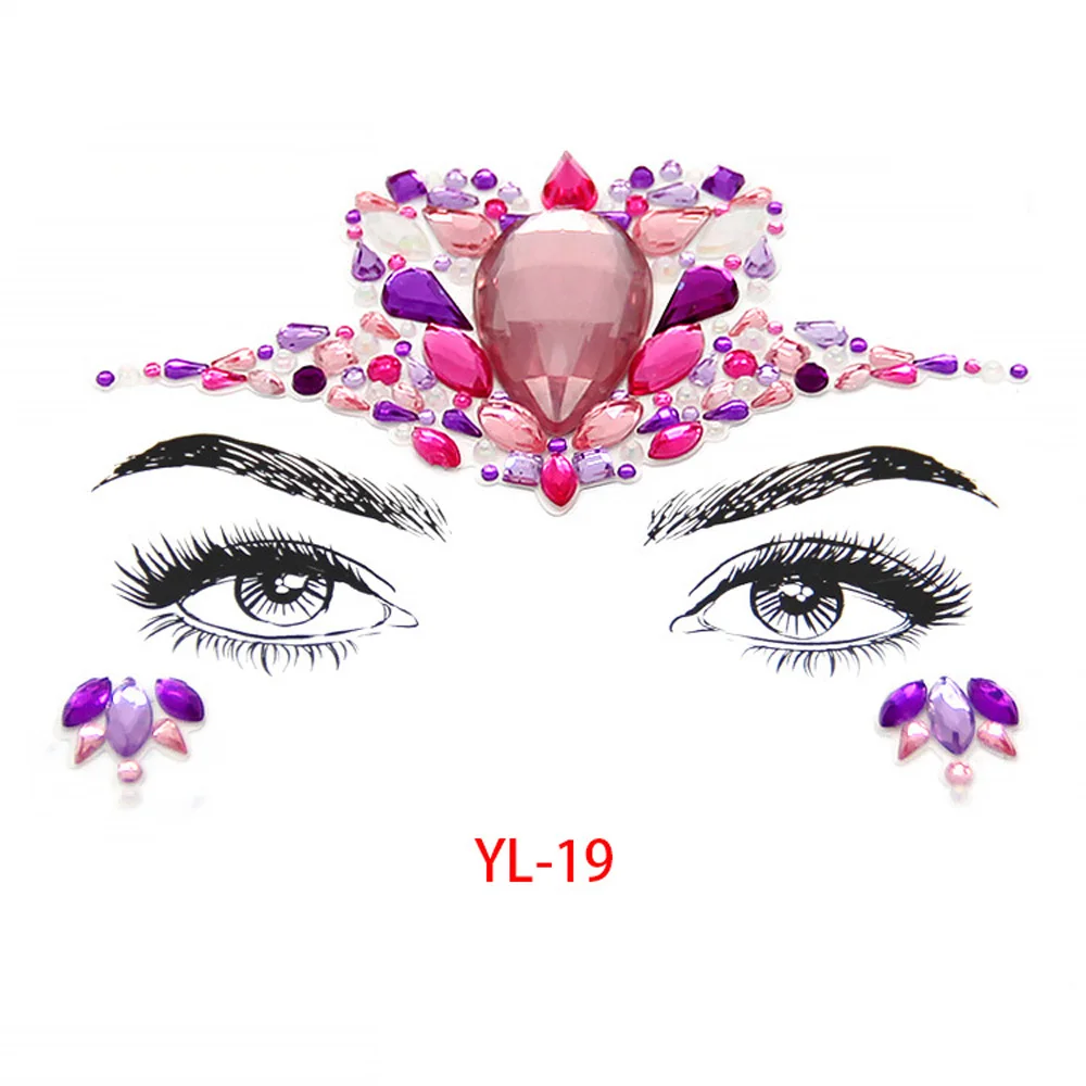 Adhesive Rhinestones Face Jewels Crystal Face Gems Body Art Glitter Tattoo Festival Eyebrow Beauty Makeup Jewelry Stickers