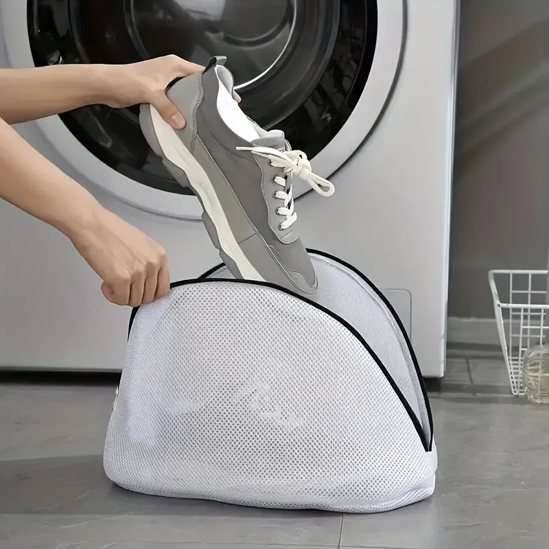 1Pc防变形 Mesh Laundry Bag Washing Machine Shoes Bag Travel Shoe Storage Bags Protective Clothes Storage Box Organizer