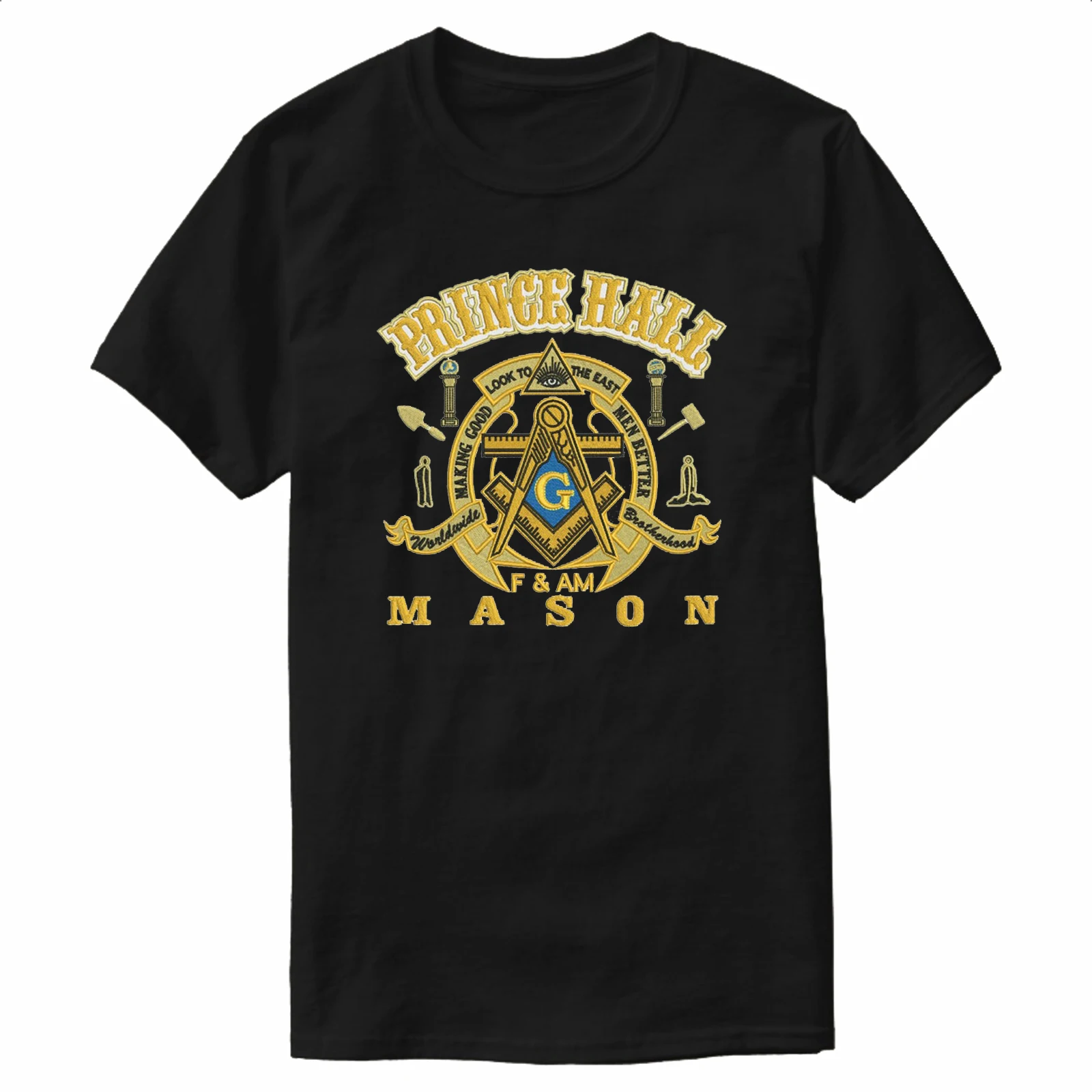 

Masonic Illuminati Prince Hall Square & Compasses Freemason T-Shirt 100% Cotton O-Neck Summer Short Sleeve Casual Mens T-shirt