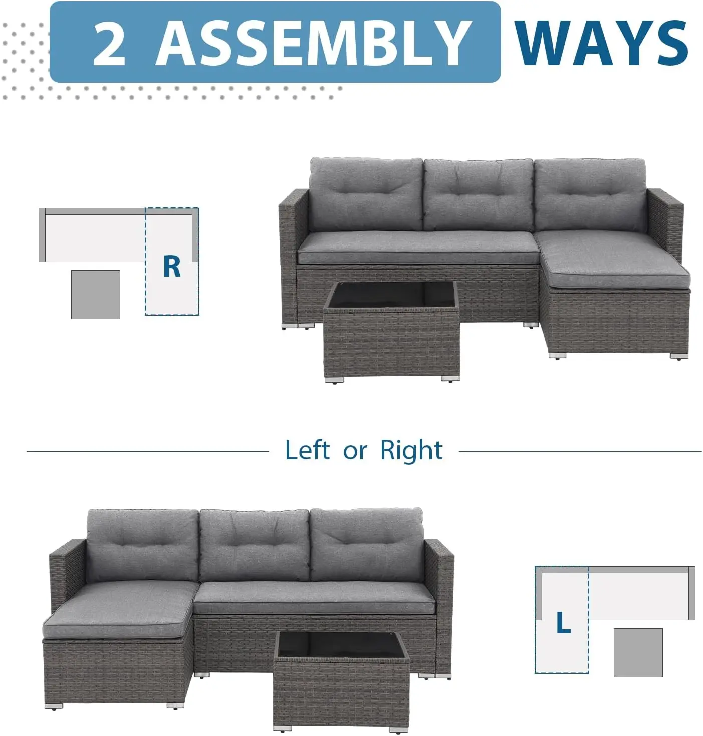 Terrassen möbel im Freien, Allwetter-Terrassen sofa im Freien, Korb-Rattan-Außen couch Terrasse mit Kissen