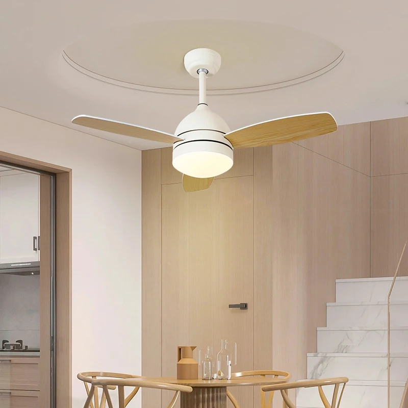 Fan Light Ceiling Fan and Plywood Blades, with Dimmable Light, 3 Speeds, Timer up to 8 Hours. Total Diameter of 98CM and 24W Pow