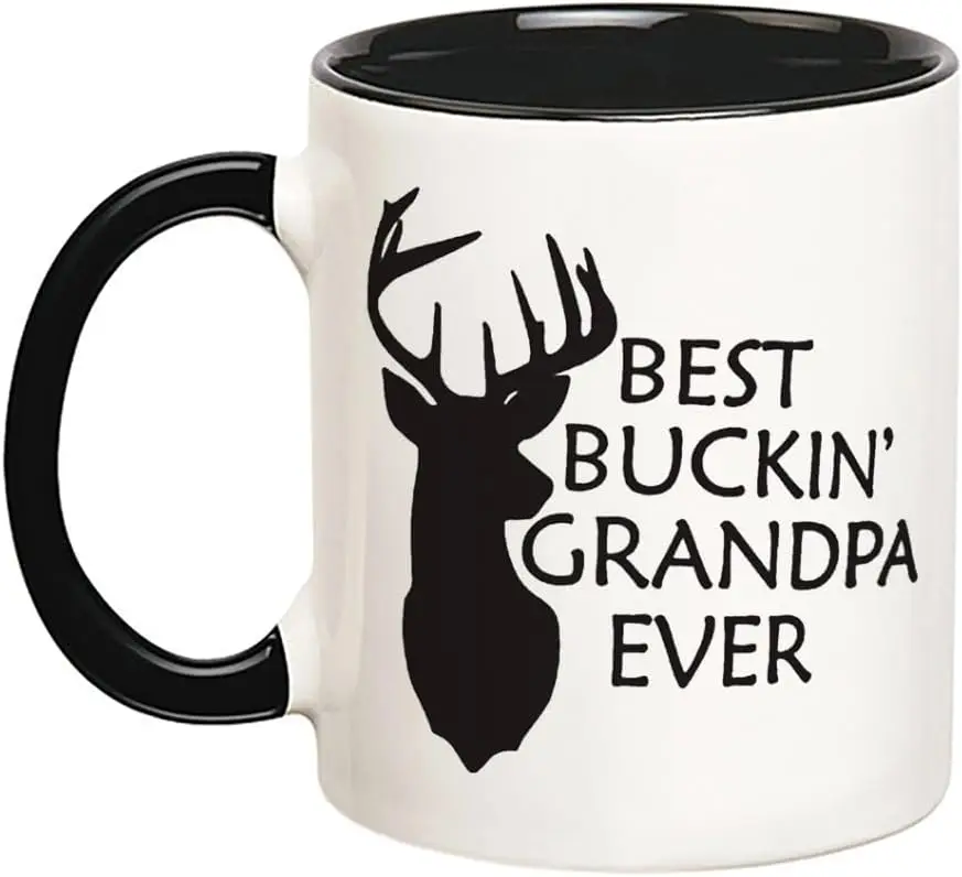 Best Buckin' Grandpa Coffee Mug, Grandpa Hunting Mug, Hunter Grandpa Coffee Mug, 11 Oz Novelty Coffee Mug/Cup