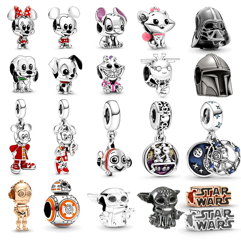 Star Wars Alloy Pendant Pendant Charms Fit Original  Disney Stitch Mickey Mouse Bead Pendant Fit DIY Jewelry Accessories Gift