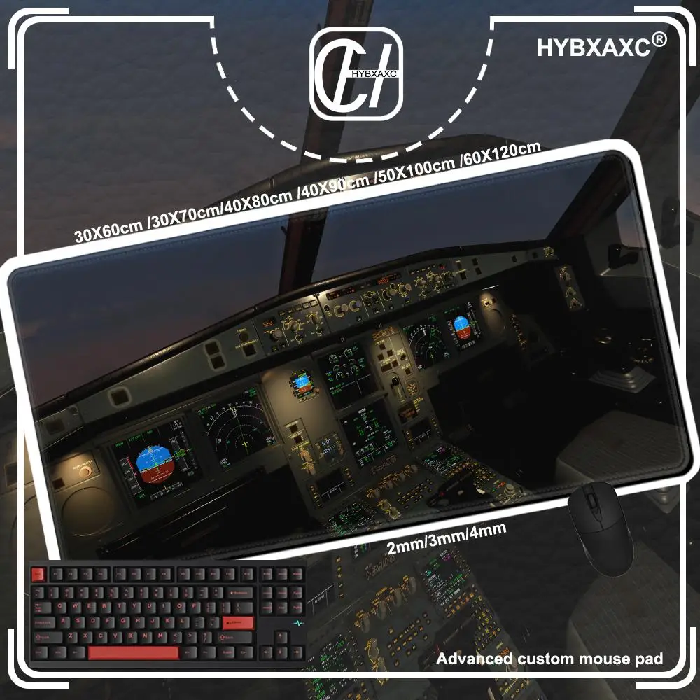 Starry night city night view mouse pad airplane cockpit mouse pad desk pad large rubber non-slip gaming mouse pad HYBXAXC XXL