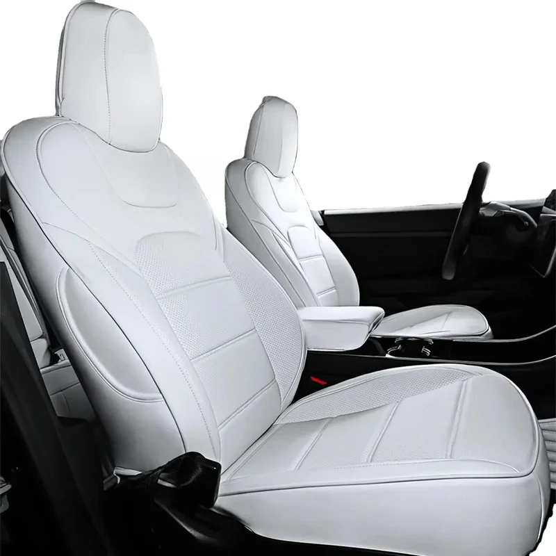 White seat Covers Nappa Leather Car Seat Accessories Full Set    for 2023-2020