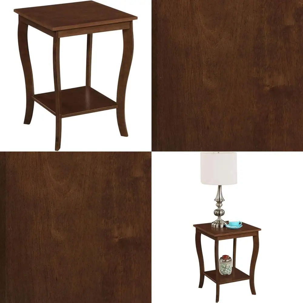 

Квадратный приставной столик American Heritage в цвете эспрессо с полкой для хранения