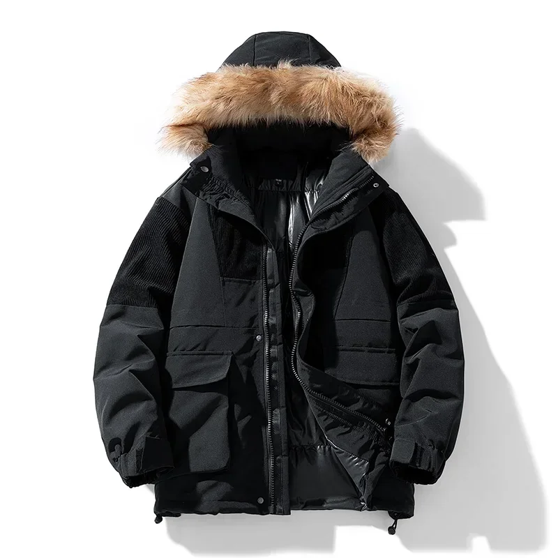 Fashion Men's Winter Coats Cotton Padded Jacket Casual Sports Autumn Men's Hooded Warm Thick Parkas Jacket Youth Jacket Trend