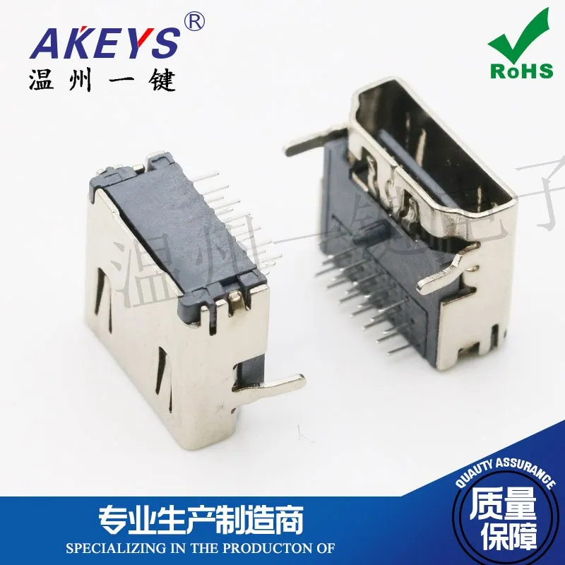 HDMI Socket Type a USB Three Rows Pin 19P HDMI USB with Registration Mast HD TV Socket Interface
