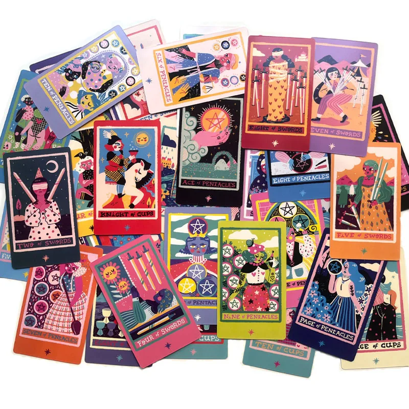 12x7 cm Rainbow Tarot Deck Paper Manual Card Game