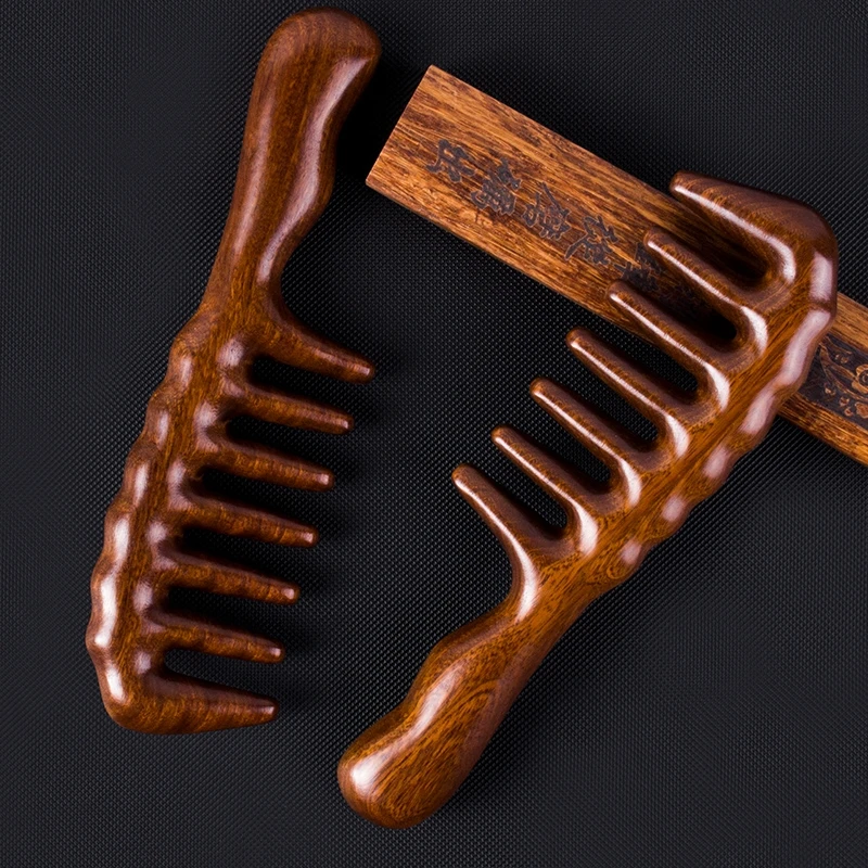 

Wooden Massage Comb Wooden Head Foot Massager Scalp Wood Therapy Massage Tools Handmade 100% Natural Red Sandalwood Haifor Head