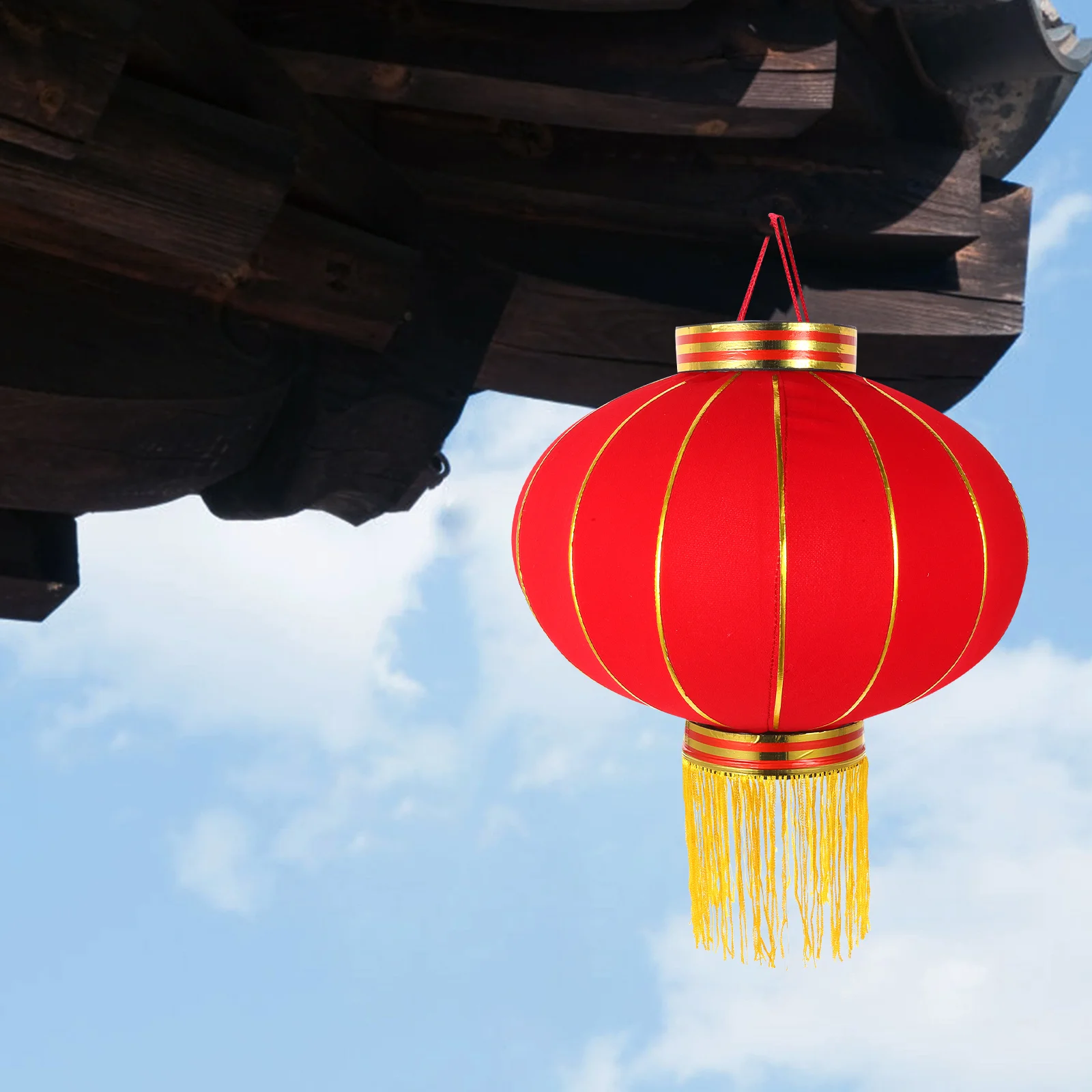 

2pcs Fabric Lanterns Holiday Chinese Lantern Hanging Cloth Light For Outdoor Garden Festival Celebration Decor Pendant