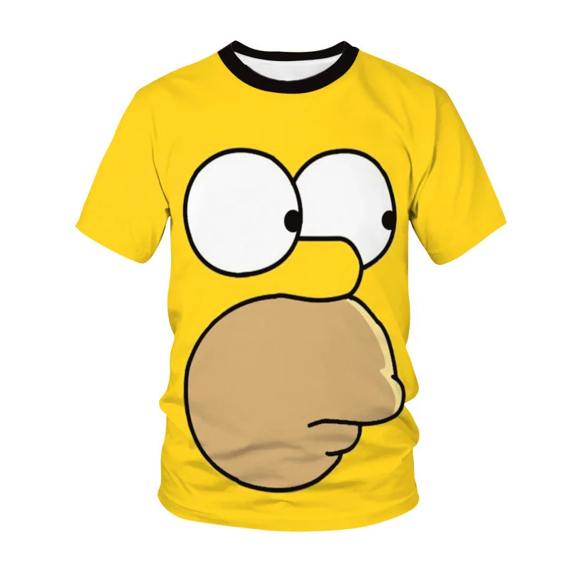 Disney The Simpsons Short-sleeved T-shirt Fashion Creative Men Outdoor Sports Short-sleeved Top Anime Neighborhood Women Clothes