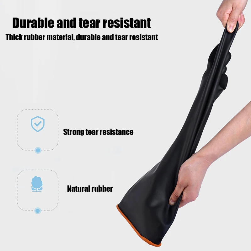 35/45/55 سنتيمتر قفازات سوداء الثقيلة قفازات مطاطية حمض القلويات مقاومة كيميائية سلامة العمل لصناعة العمل قفازات واقية