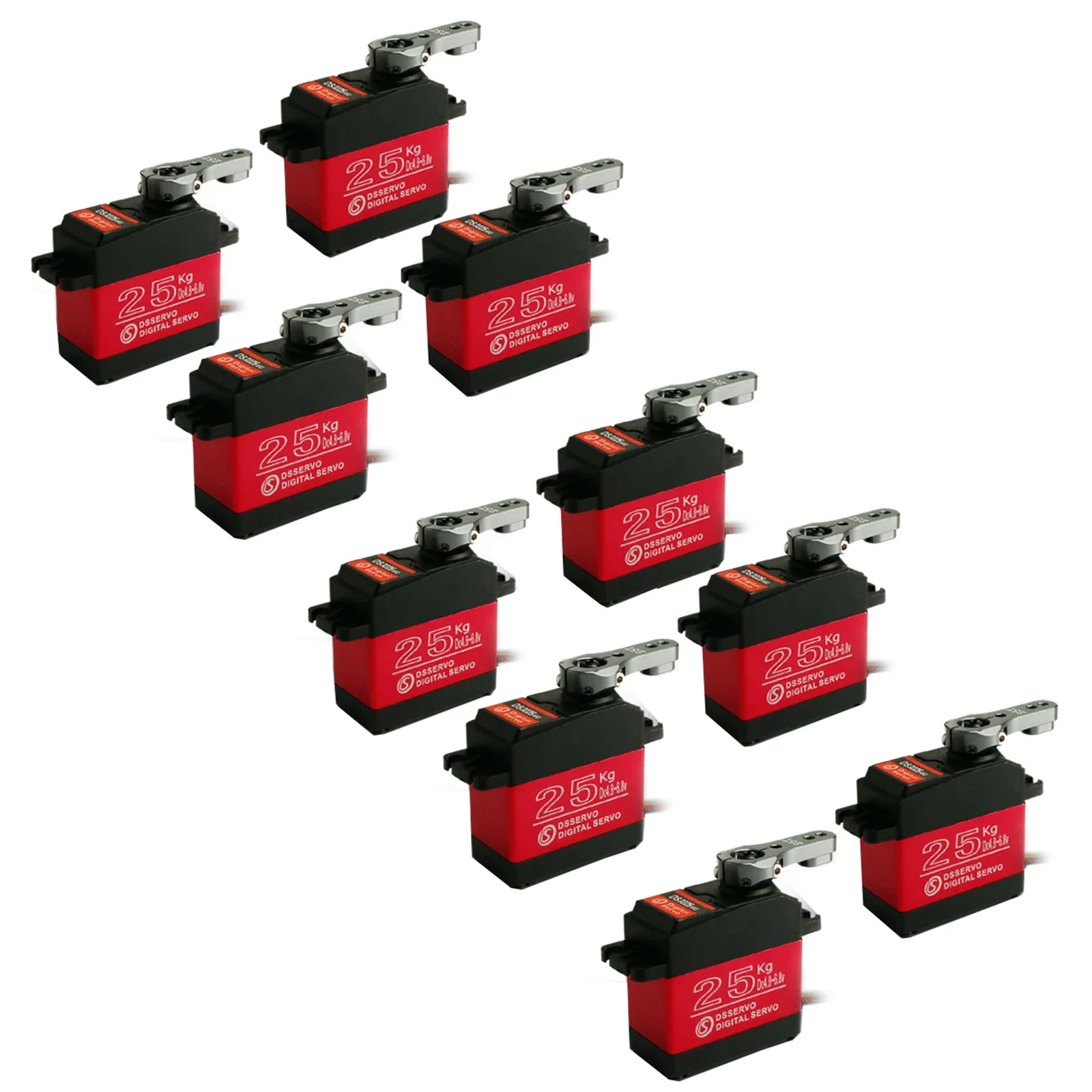 10PCS Dsservo DS3225 25kg High Torque Digital Servo with Metal Gear 180/270 Degree Angle Control for RC Car Boat Robot Crawler