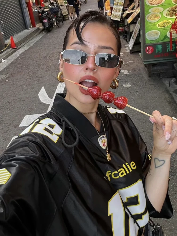 

Summer New Women's Printed Tops - Trendy Hip-hop Short Sleeve Loose High Street Street Dance Basketball Sports Printed T-Shirt