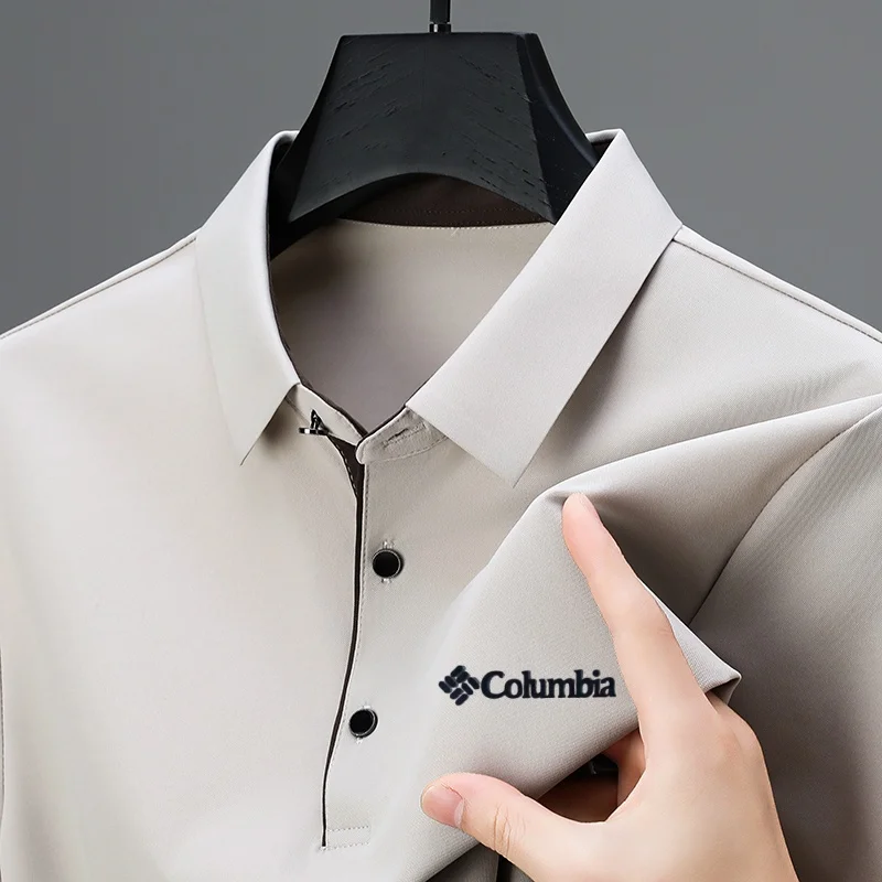 High End Design Men's Letter Print Short Sleeve Polo Shirt Summer Casual Breathe Cool T-Shirt Fashion New Business Men's Clothes