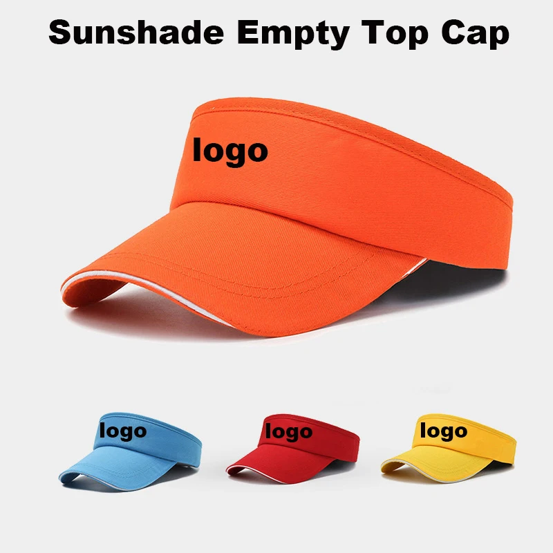 Summer Empty Top Sun Hat Custom Logo Breathable Outdoor Sports Casual Travel Running Sun Protection Visor Cap