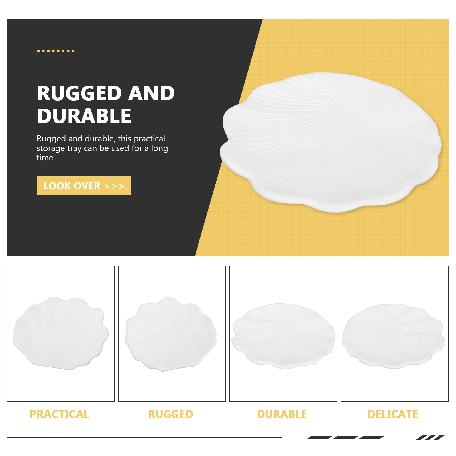 1Pcs Jewelry Storage Tray Earring Holder Compact Lightweight Durable White Earring Box Jewelry Plate Bracelet Tray