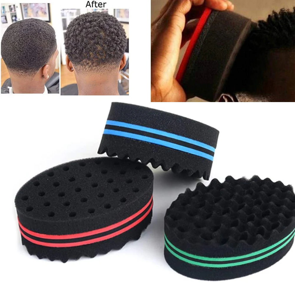 

Oval Double Sides Magic Twist Hair Brush Sponge for Natural Barber Dreads Locking Afro Coil Wave Dread Sponge Brushes Hair Tools