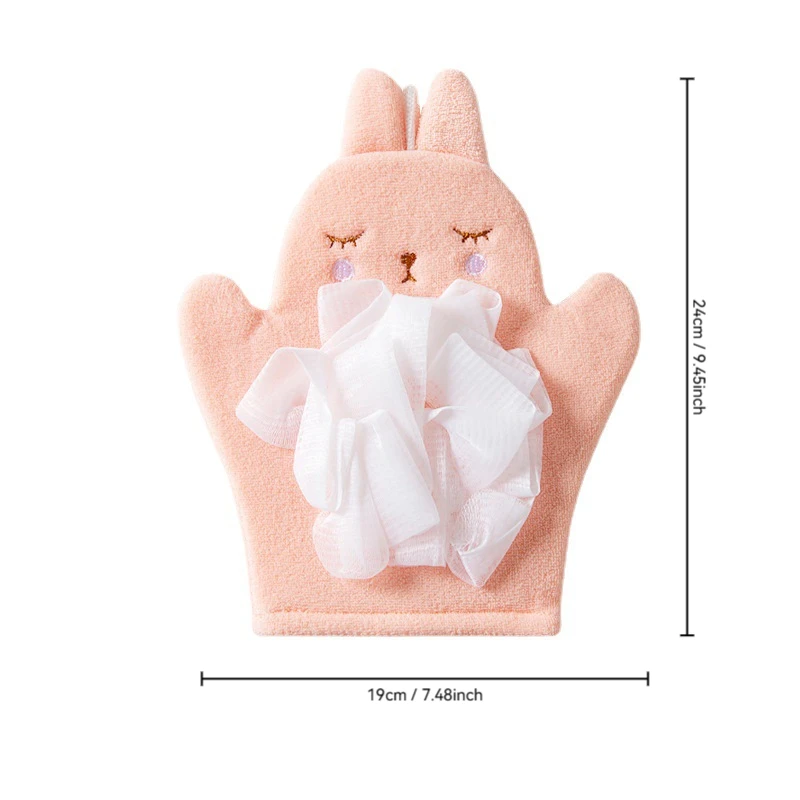 الكرتون منشفة استحمام قفاز حمام زهرة 2 في 1 لينة ثنائي الغرض تنظيف الطين قفازات الاستحمام للأطفال