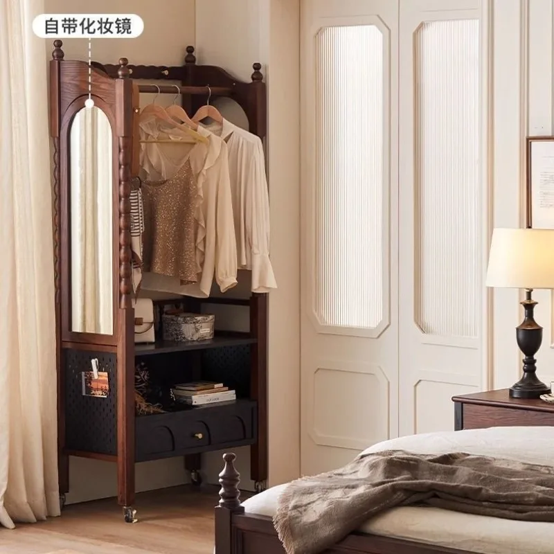 French Retro Solid Wood Coat Rack Into The Home, Floor-to-ceiling Hanger in The Bedroom, Many Antique Styles