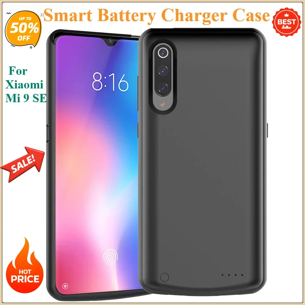 Slim Backup Power Bank Portable Charging Cover 6800mAh Smart Battery Charger Case For Xiaomi Mi 9 SE Extenal Battery Cases