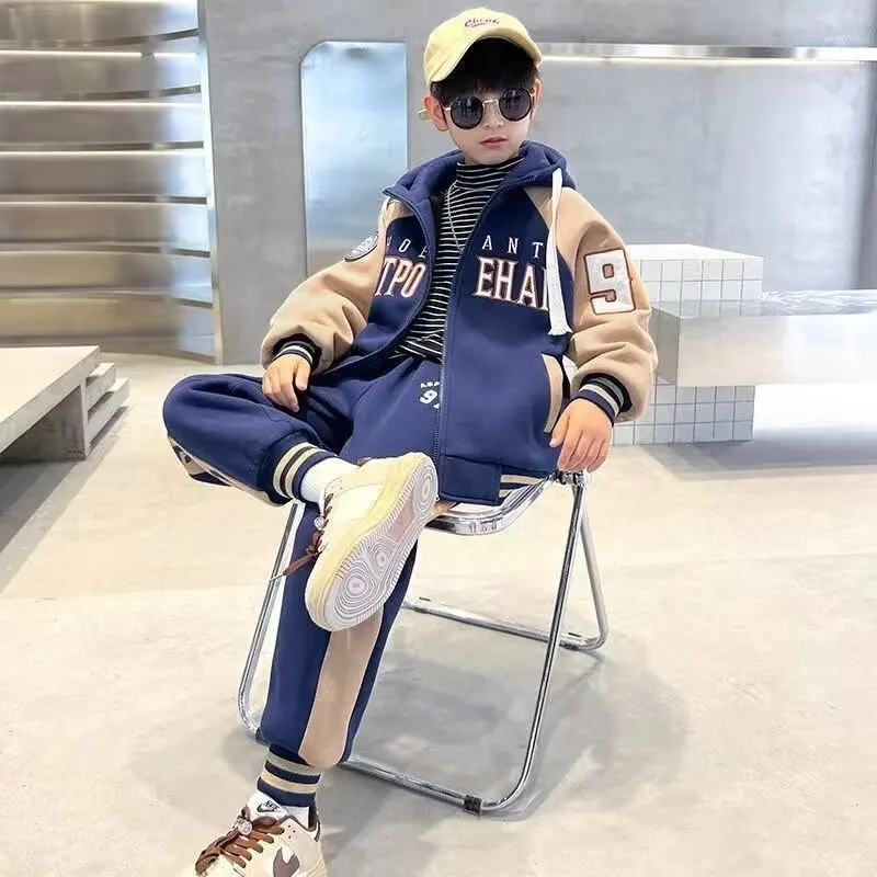 Boys Clothing Sets New Fashion Spring Autumn Zipper Coat + Pants 2Pcs Tracksuit Suits For Teen Kids Clothes 5 6 8 10 12 Year