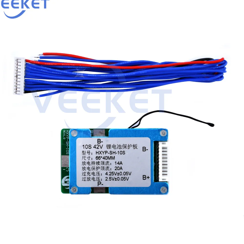 Diymore 42V 15A Li-Polymer Battery Protection Board BMS With Balancing Function Co-port/split Port Wiring Automatic Activation