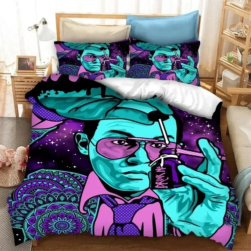 3D Printed Fear and Loathing in Las Vegas Bedding Set Boys Girls Twin Queen Size Duvet Cover Pillowcase Bed Boys Adult