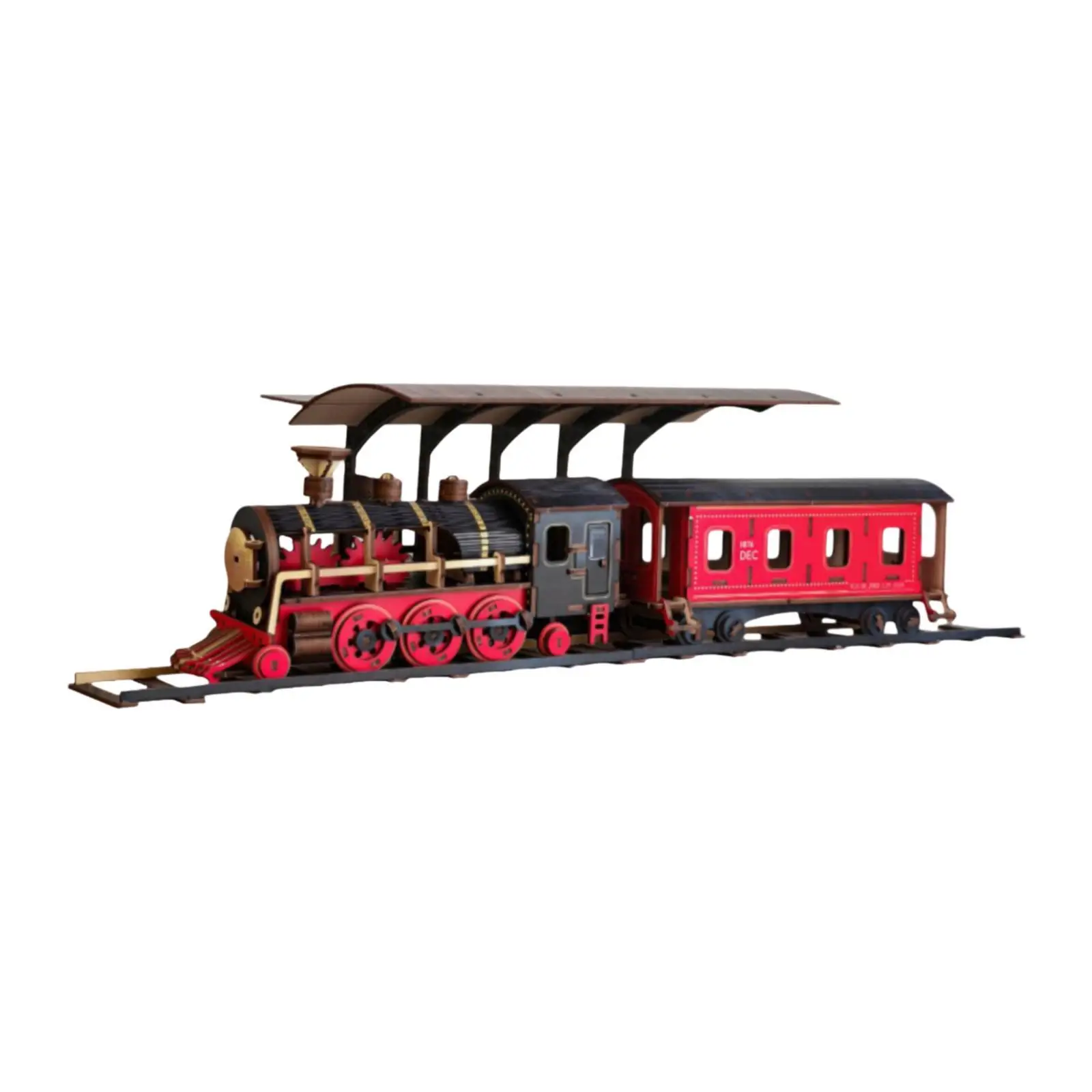 

3D Wooden Train Puzzle Building Kit Wooden Toy Train Set Home Decor Crafts DIY Model Assembly for Christmas Birthday Children