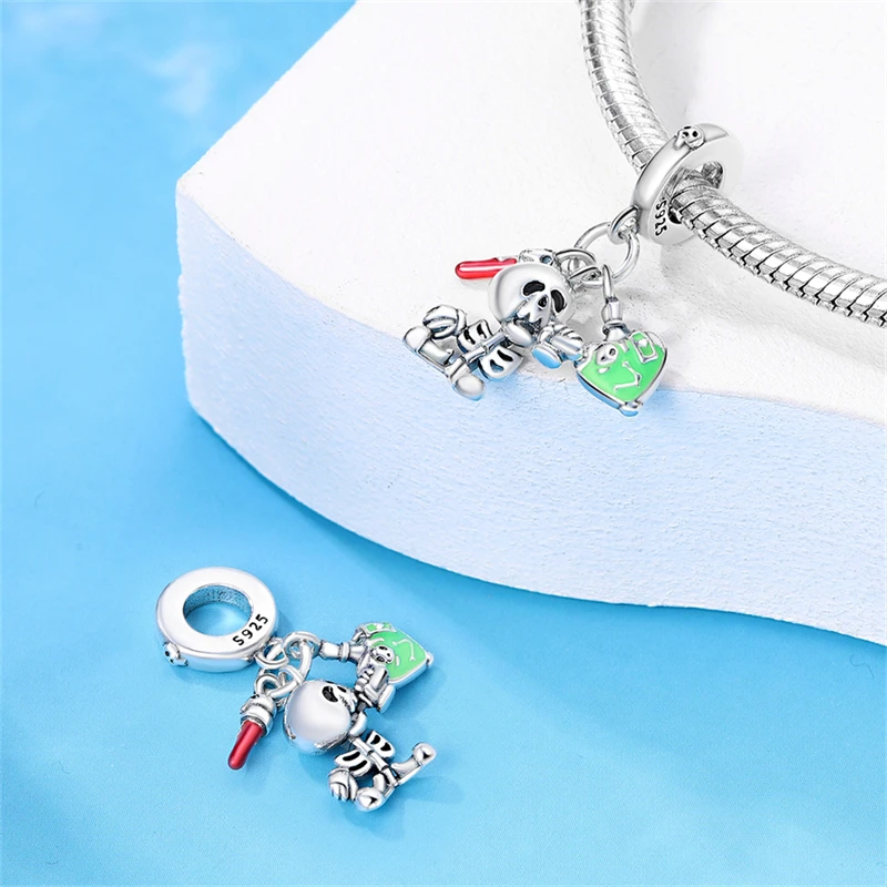 MISEFF S925 Sterling Silber Charm Halloween-Anhänger Passend für Armbänder DIY Schmuckherstellung Halloween-Party Festliche Feier