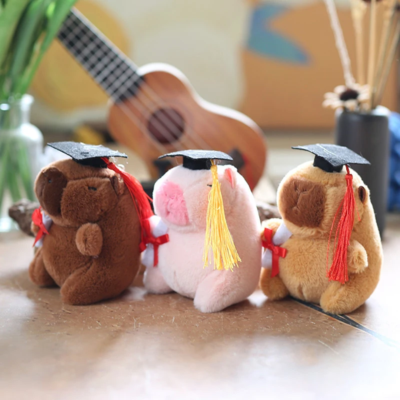 Cute Plush Dr Capibala Doll Pendant Exquisite Capybara Stuffed Toy Fashion Women Bag Pendant Car Hangings Ornament Keyring