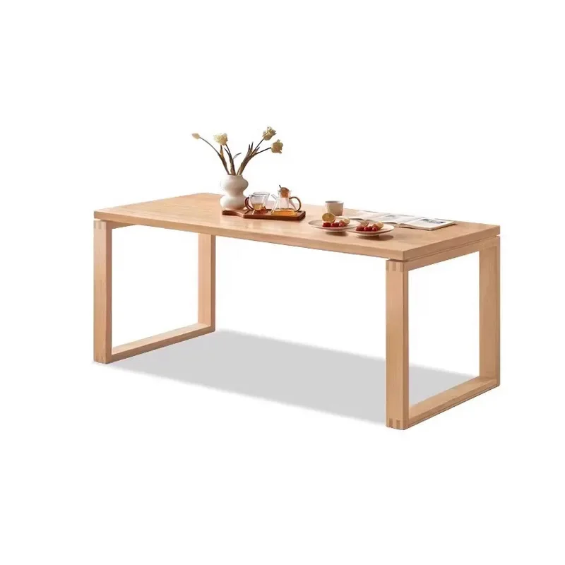 

Solid wood against the wall large board table, home eating oak office rectangular dining table