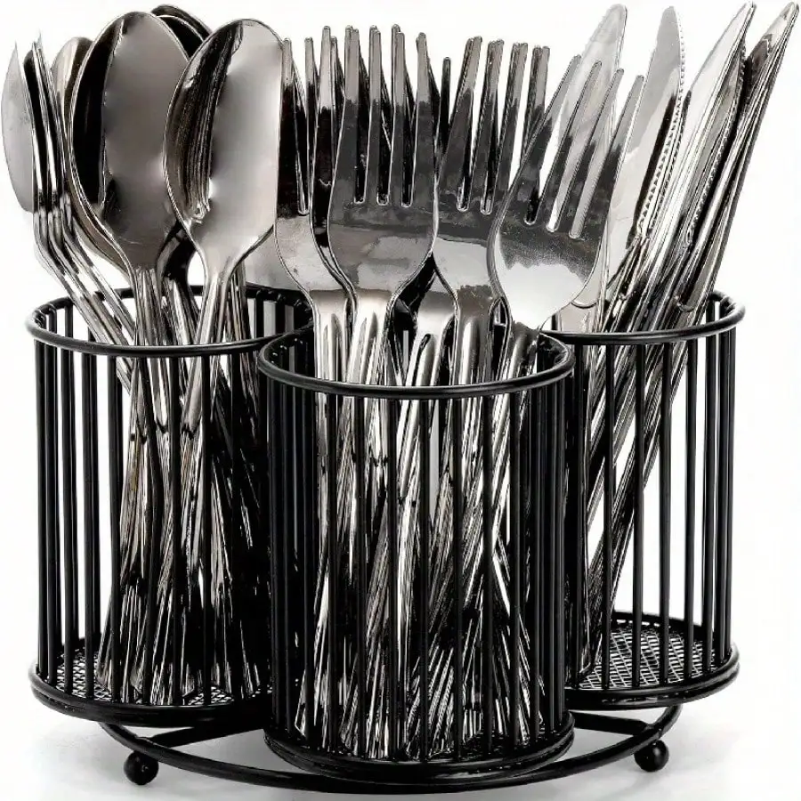 360 Degree Rotating Kitchen Utensil Organizer Rack