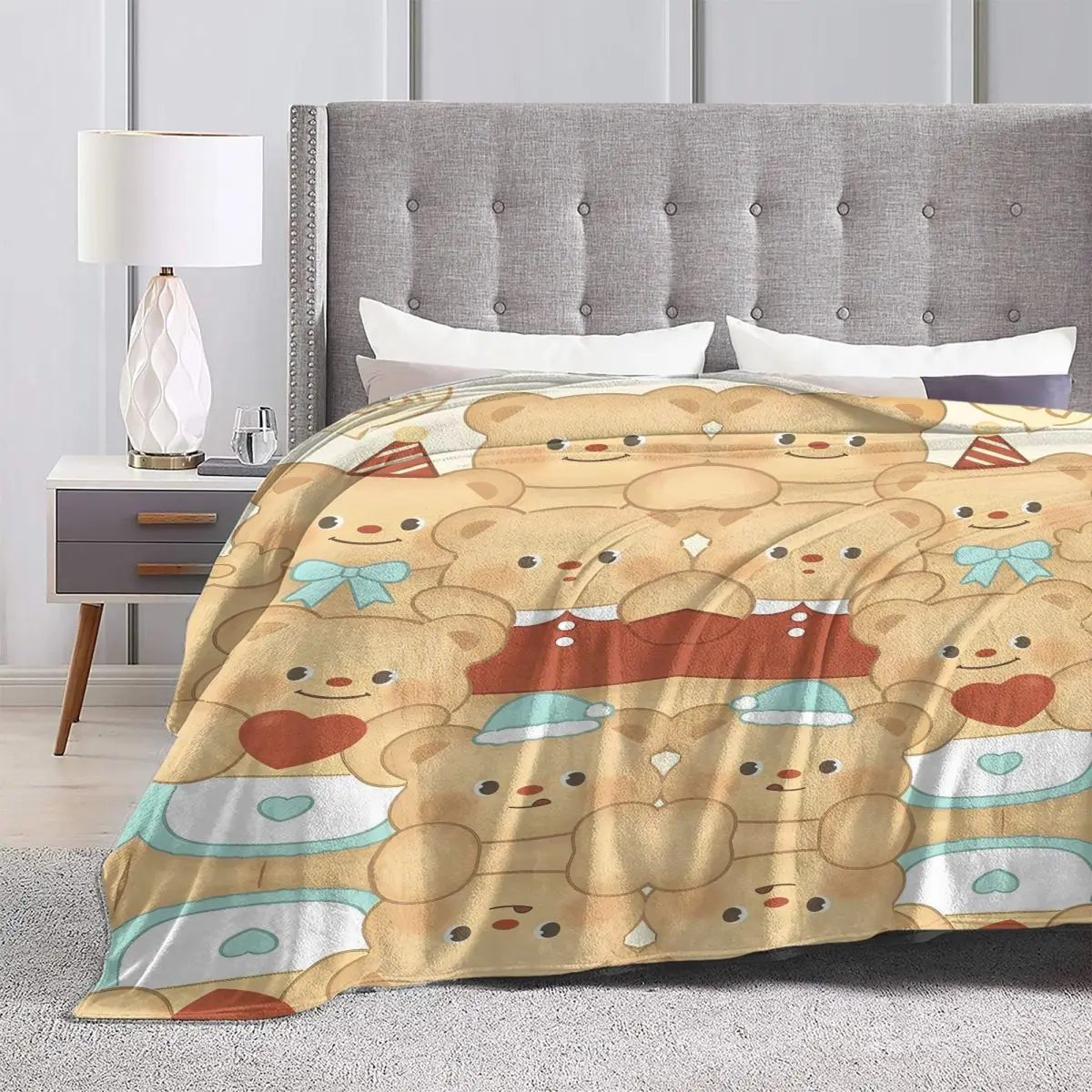 Soft Warm Blankets Travel Butterbear Throw Blanket meme Flannel Bedspread For Couch Bed Funny Sofa Bed Cover