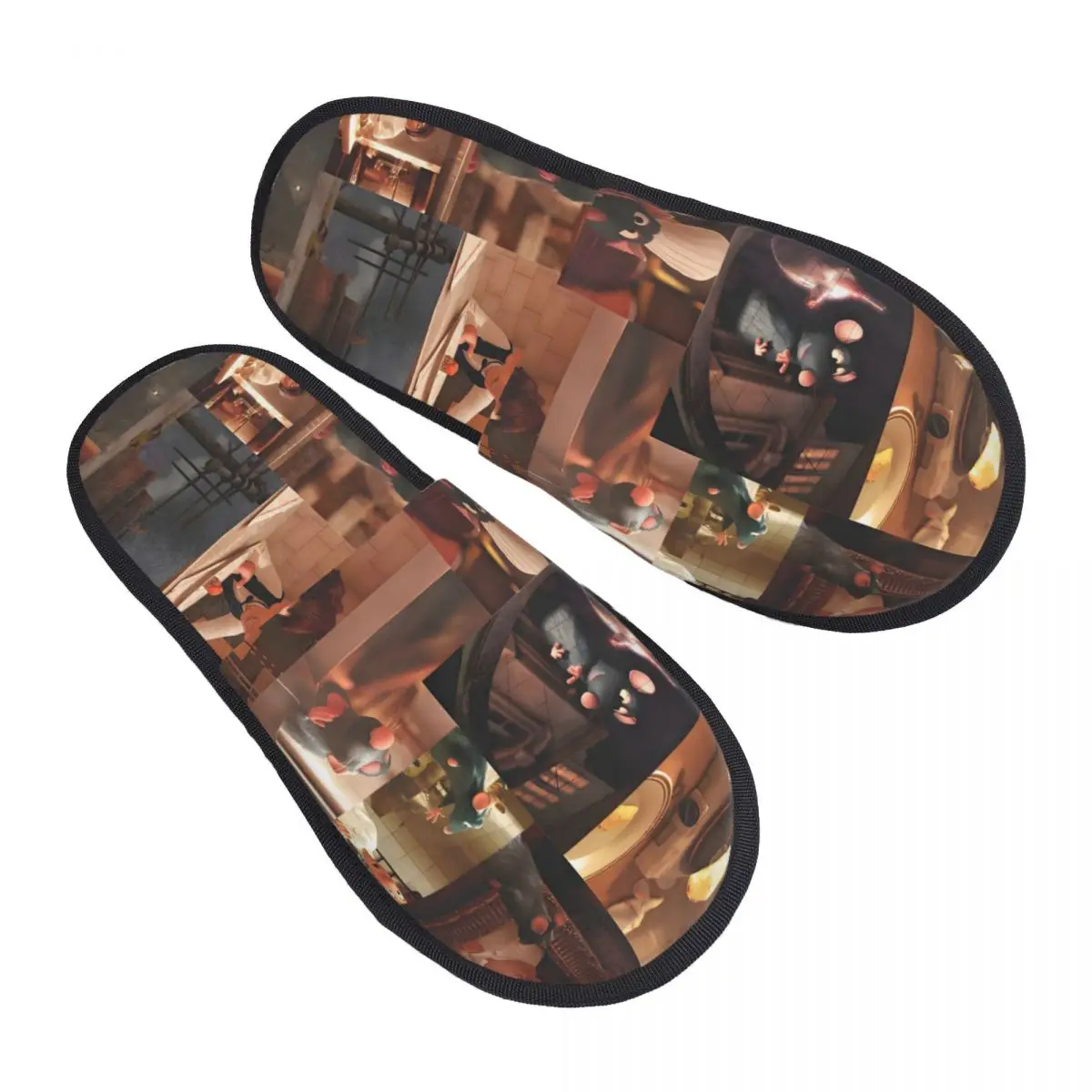 

Изготовленные на заказ тапочки из пены с эффектом памяти Ratatouille, женские мягкие теплые домашние тапочки с анимацией